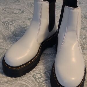 Dr. Martens White and Black Ankle Boots
